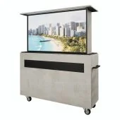 Future Automation - CA1-65 - Cineair Rollable Cabinet w/ TV Lift - Pearl Chromix