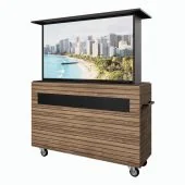 Future Automation - CA2 - Cineair Rollable Cabinet w/ TV Lift - Brown Charleston Oak