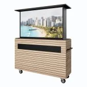 Future Automation - CA2 - Cineair Rollable Cabinet w/ TV Lift - Brown Charleston Oak
