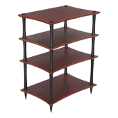 Quadraspire - Q4 Evo - Custom Original HiFi Rack - Black Bamboo Finish, Silver Columns