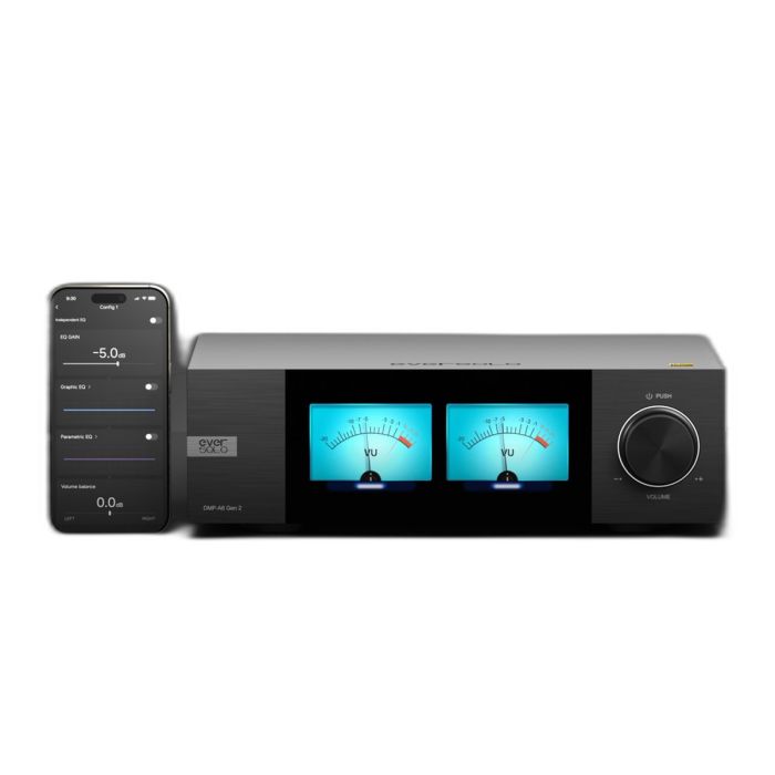 Eversolo - DMP-A6G2 - Hi-Fi Network Music Streamer and DAC - Front with Phone Control App