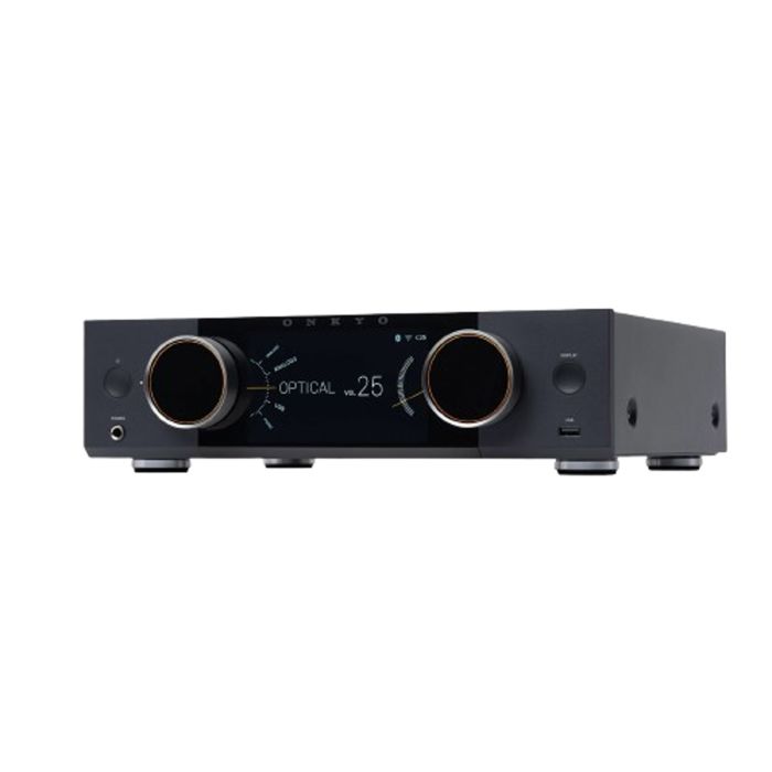 Onkyo - Muse Y-50 - Network Streamer & Integrated High-Power Amplifier - Black Front Angle