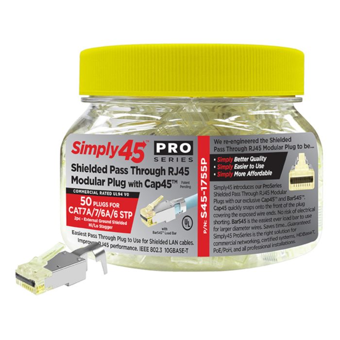 SCP - S45-1755P - Pass-Through with Cap45 - 50 piece (Jar)