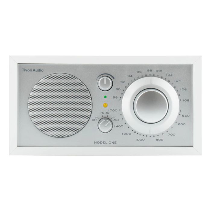 Tivoli - Model One - 3" AM/FM Mono Radio w/ AUX - White/Silver - Front