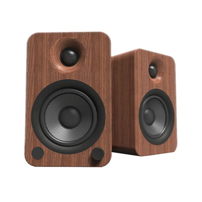 Kanto - YU4 - 140W Powered Bookshelf Speakers - Walnut - Pair