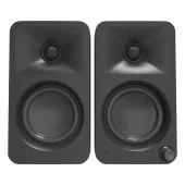 Kanto - ORA - 50W Desktop Speakers w/ Bluetooth - Black - Angle
