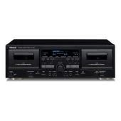 TEAC - W-1200 - Dual Cassette Deck w/ Microphone Input - Black