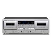 TEAC - W-1200 - Dual Cassette Deck w/ Microphone Input - Silver - Front