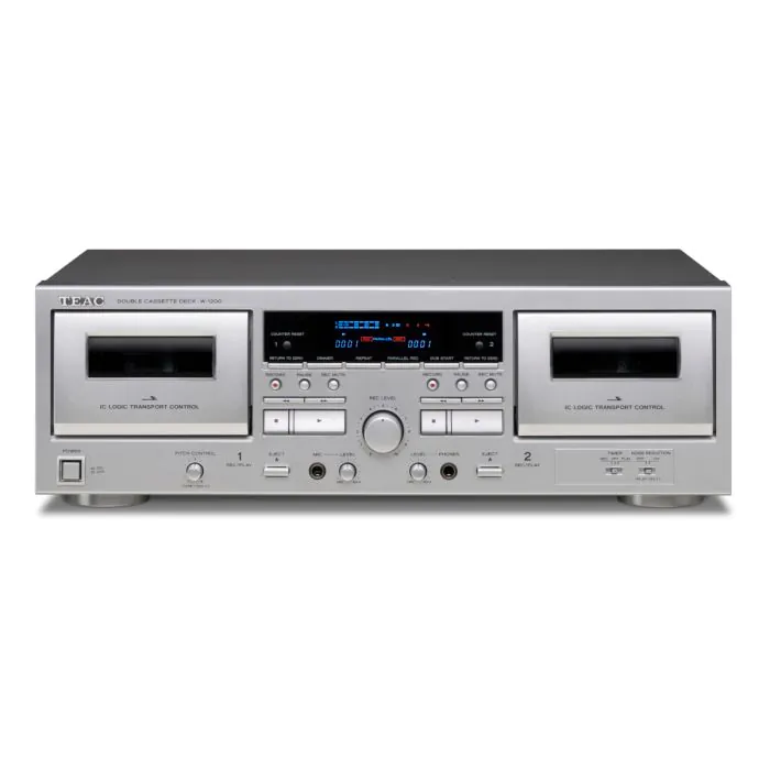 TEAC - W-1200 - Dual Cassette Deck w/ Microphone Input
